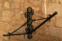 Metal Sign Holder And Shadow In Fading Light