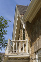 Side View Of The Old Wooden Balcony