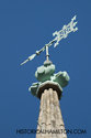 Weathervane and Lightning Rod On Peak Of Church